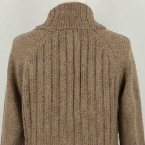 Eddie Bauer Women's Medium Brown Angora Blend Ribbed Button Up Cardigan - Picture 4 of 7